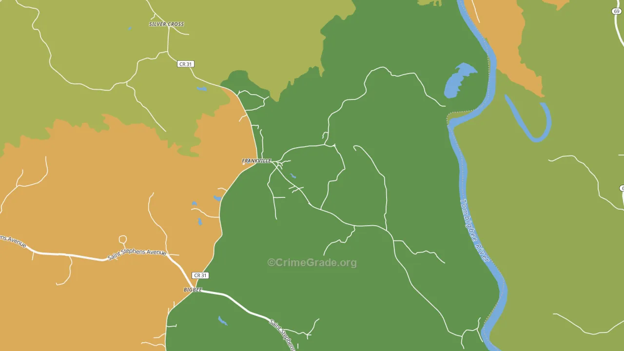 36538, AL Map of Drug-Related Crime Rates