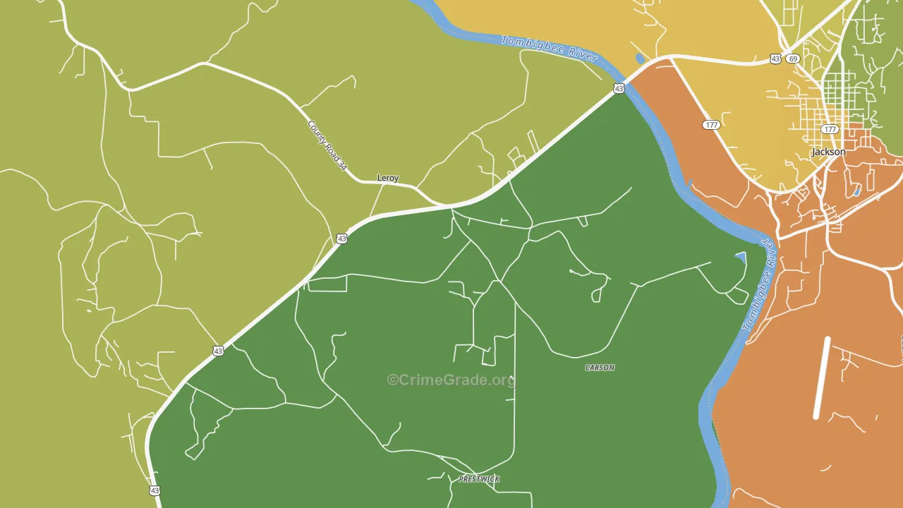 36548, AL Map of Drug-Related Crime Rates