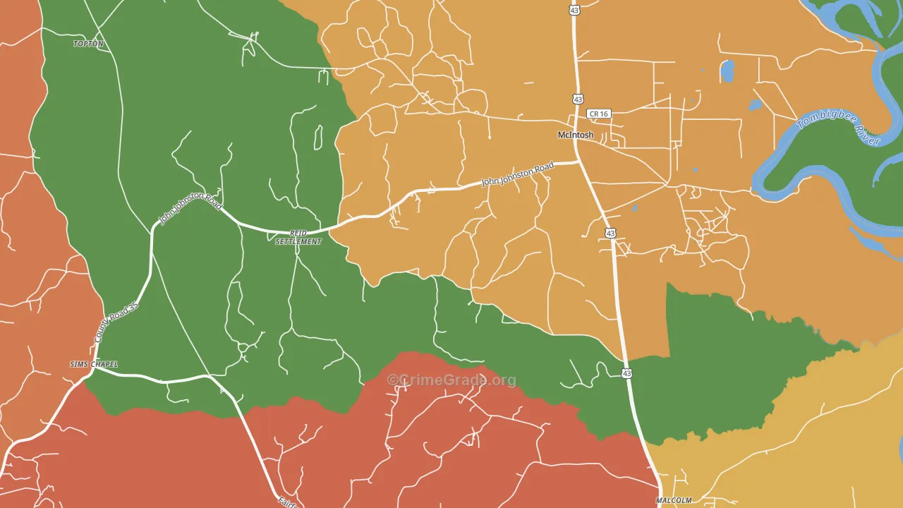 36553, AL Map of Drug-Related Crime Rates