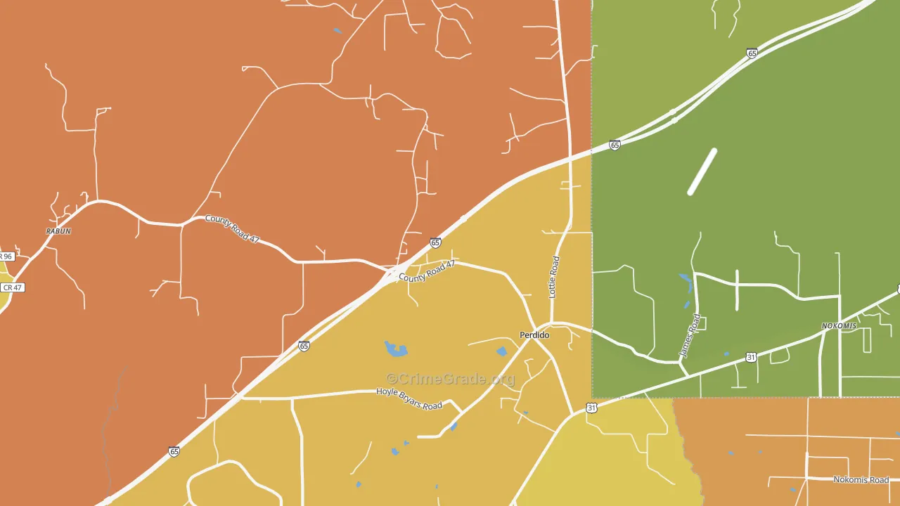 36562, AL Map of Drug-Related Crime Rates