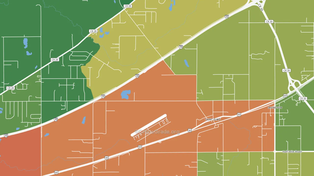 36568, AL Map of Drug-Related Crime Rates