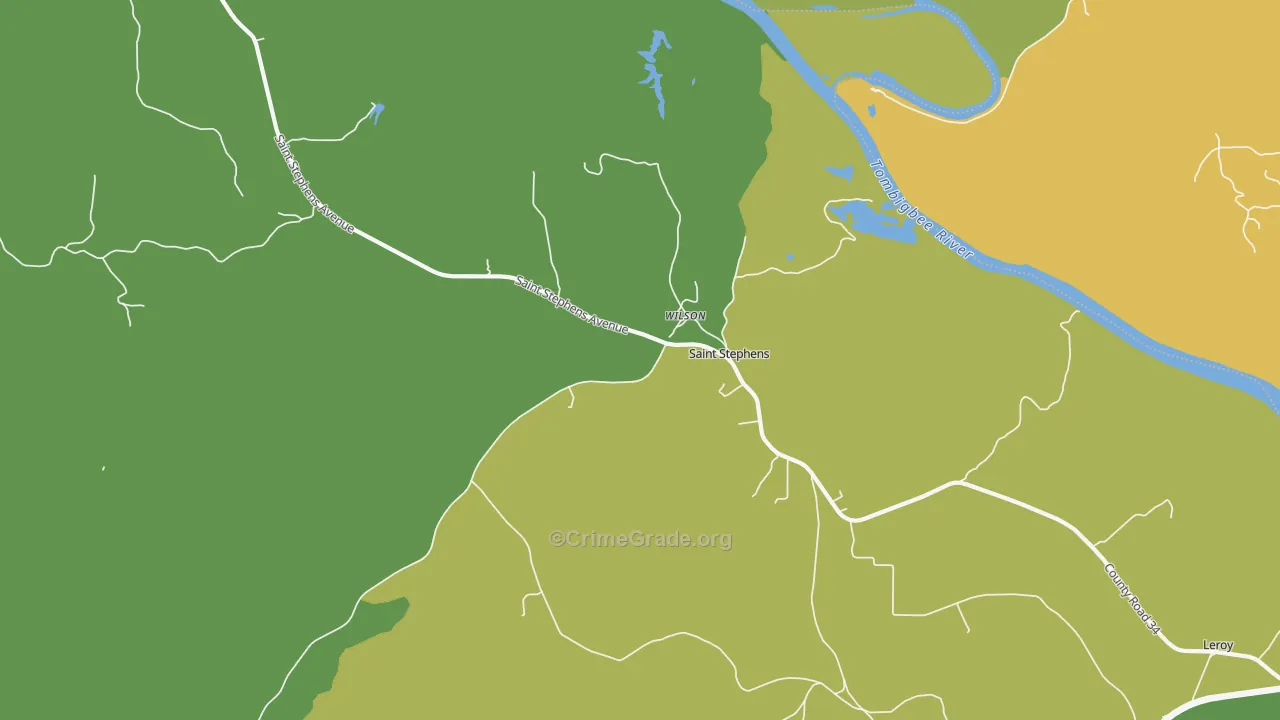 36569, AL Map of Drug-Related Crime Rates