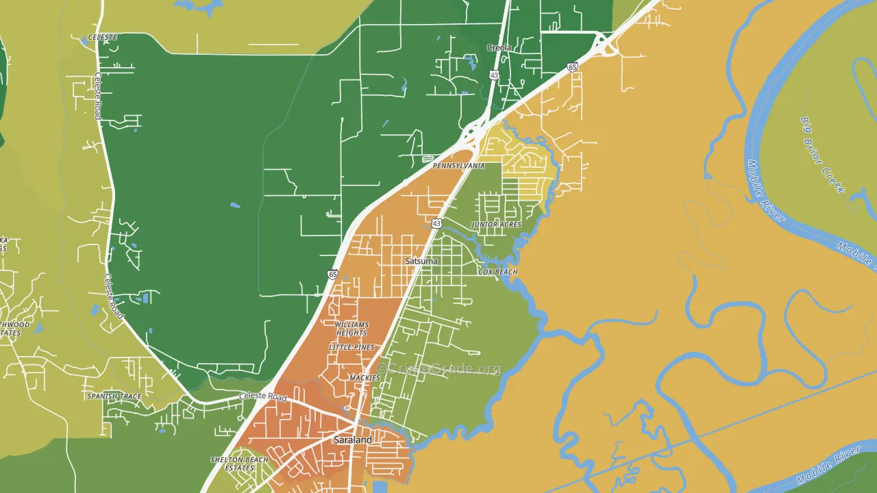 36572, AL Map of Drug-Related Crime Rates