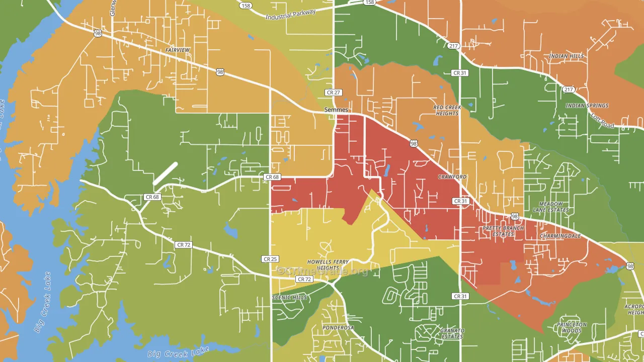 36575, AL Map of Drug-Related Crime Rates