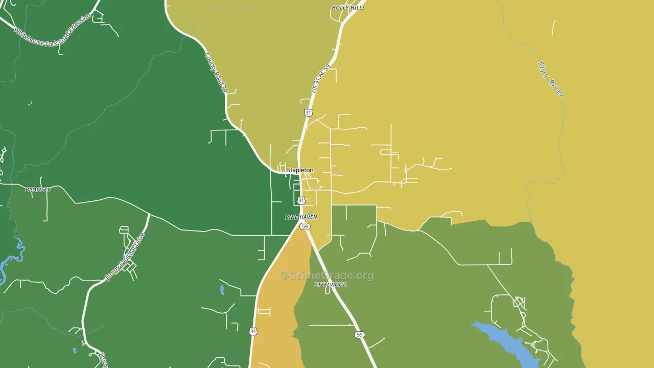 36578, AL Map of Drug-Related Crime Rates