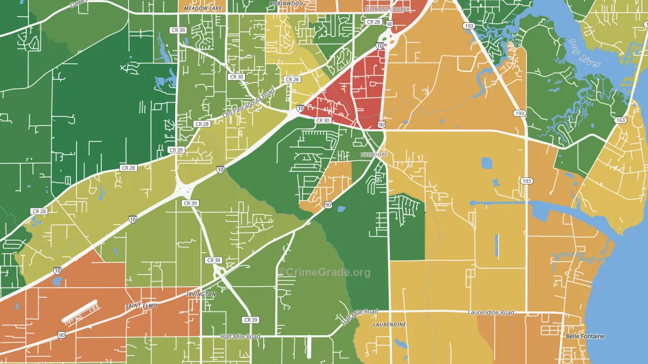 36582, AL Map of Drug-Related Crime Rates