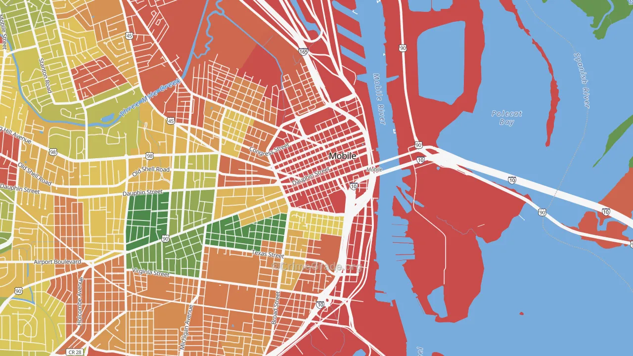 36602, AL Map of Drug-Related Crime Rates