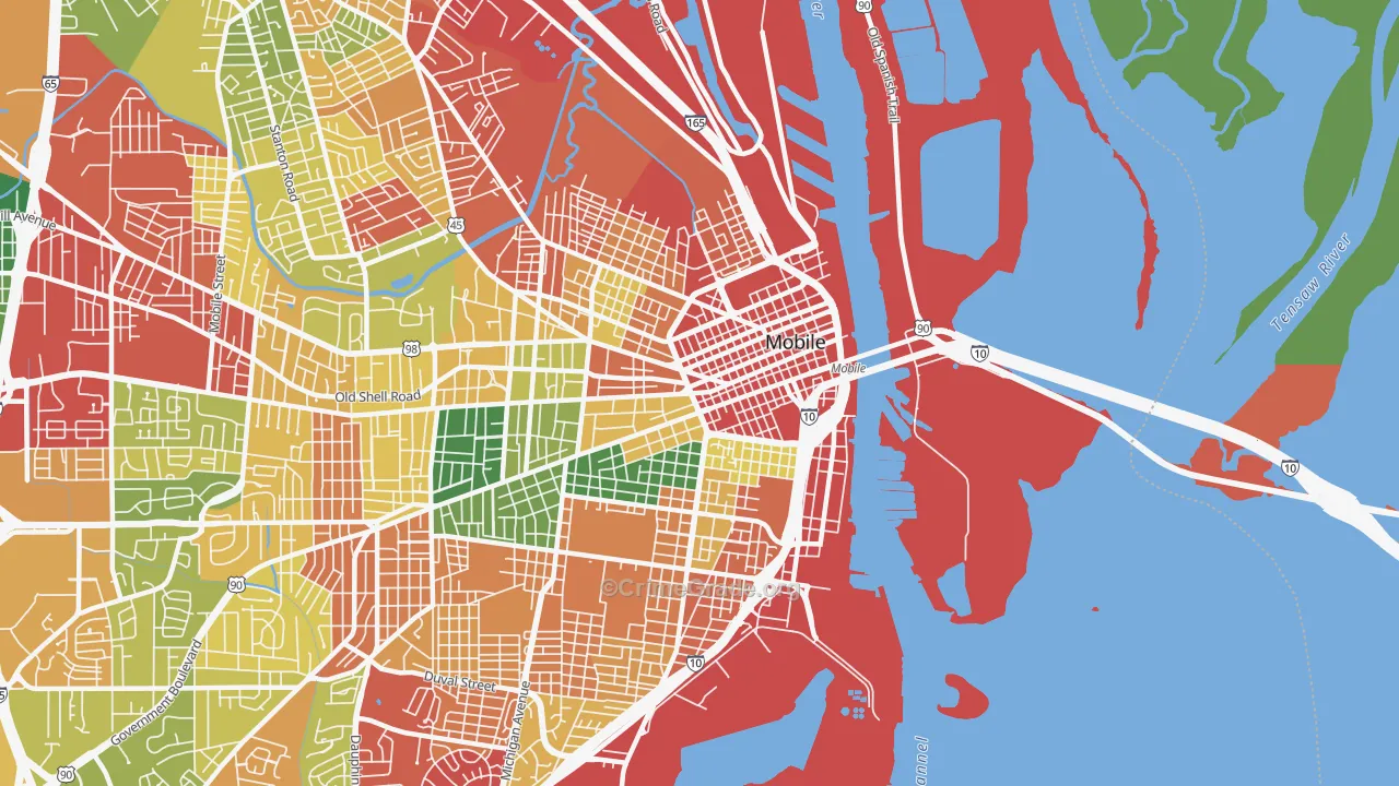 36603, AL Map of Drug-Related Crime Rates