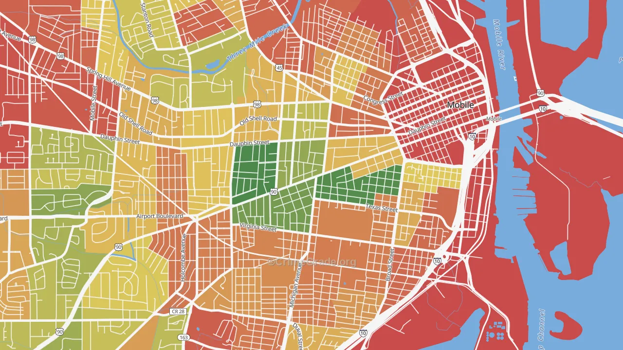 36604, AL Map of Drug-Related Crime Rates