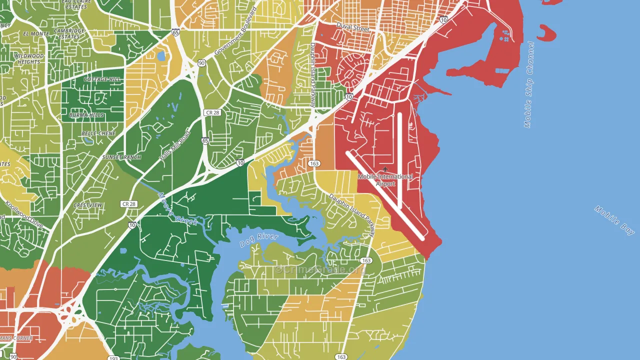 36605, AL Map of Drug-Related Crime Rates