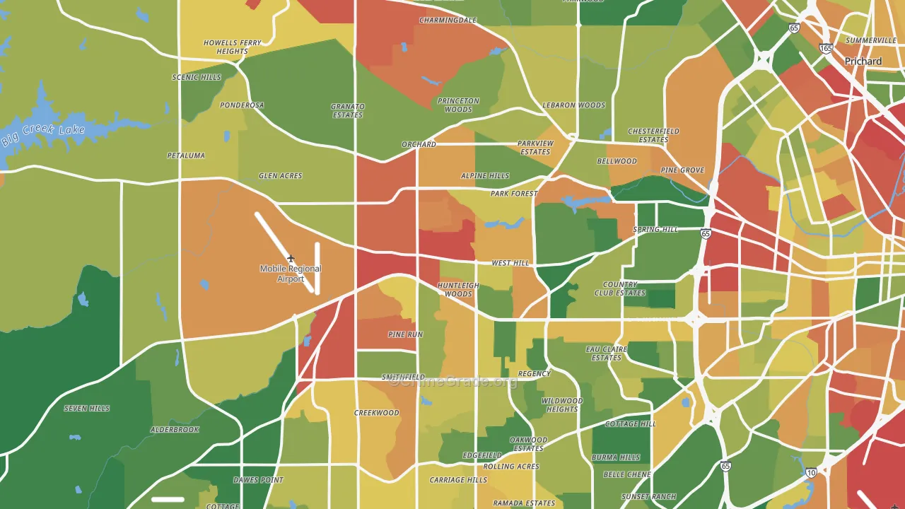 36608, AL Map of Drug-Related Crime Rates