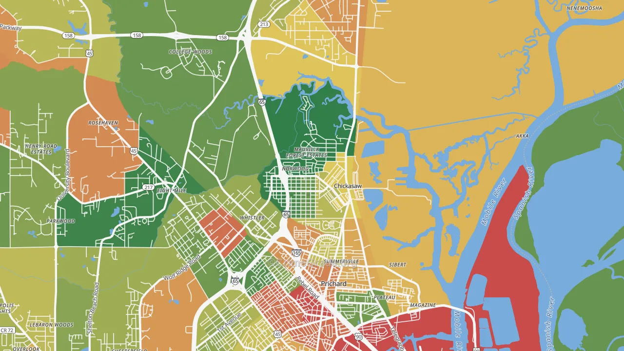 36611, AL Map of Drug-Related Crime Rates