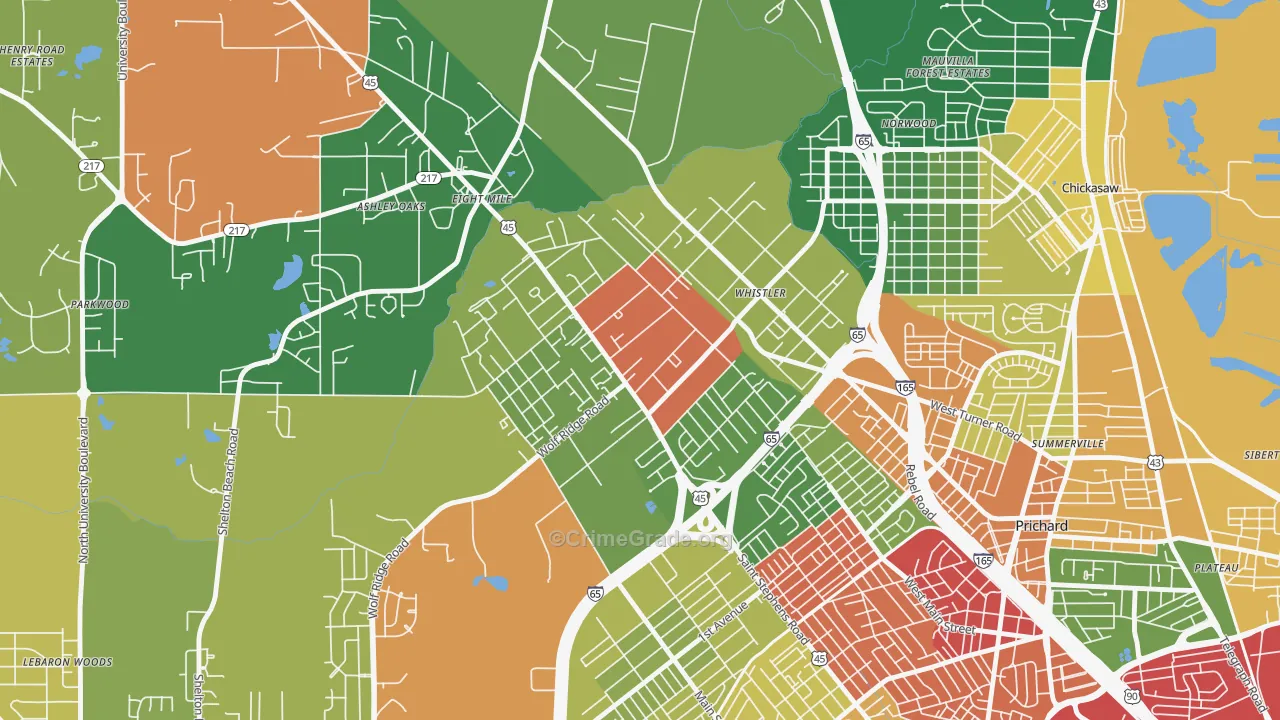 36612, AL Map of Drug-Related Crime Rates