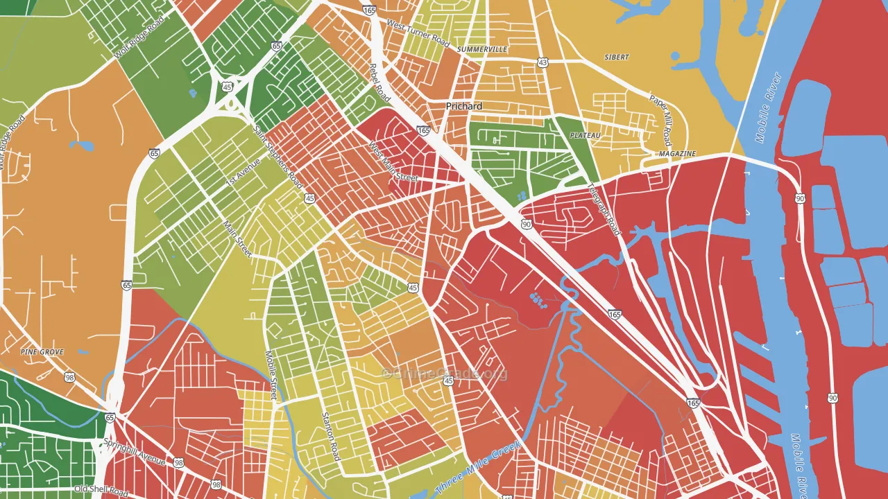 36616, AL Map of Drug-Related Crime Rates