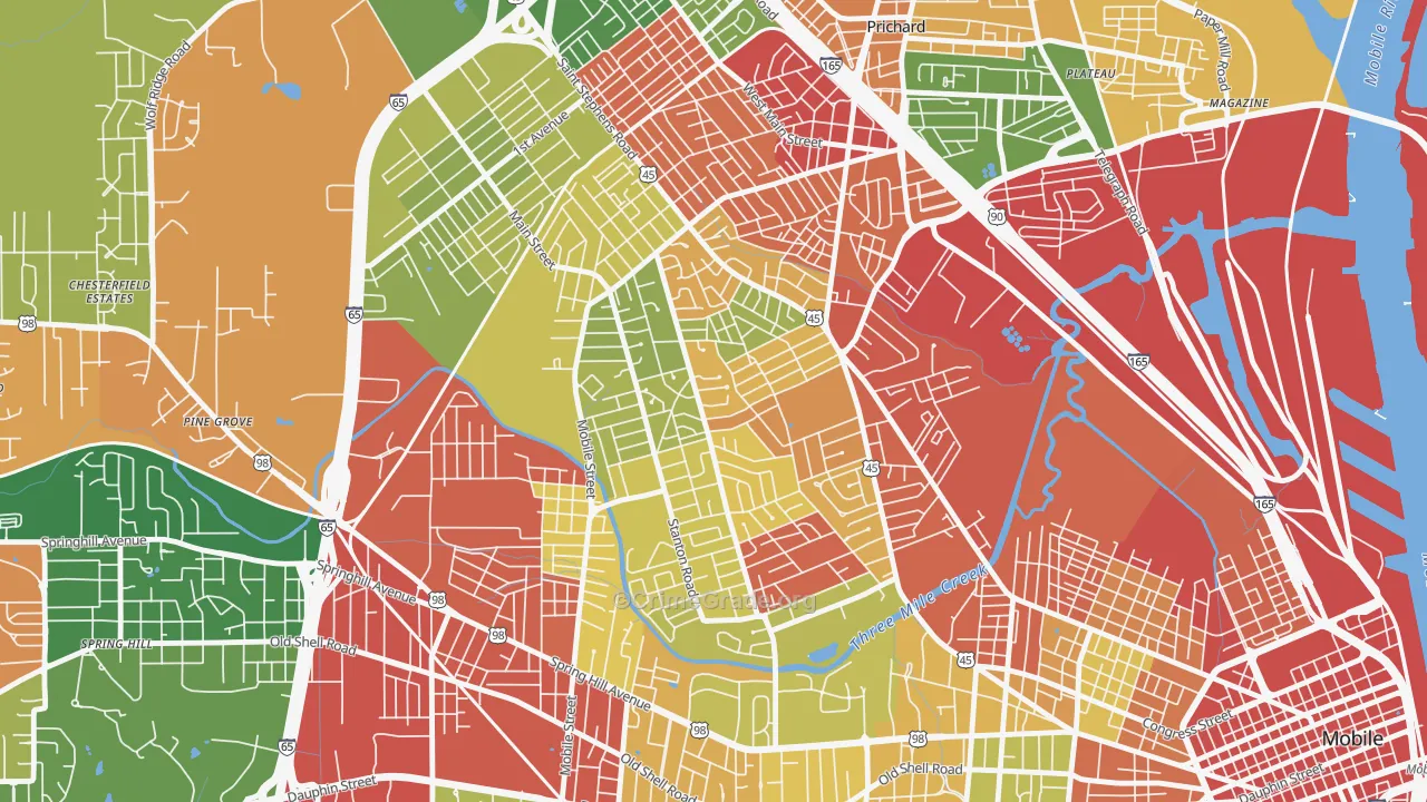 36617, AL Map of Drug-Related Crime Rates