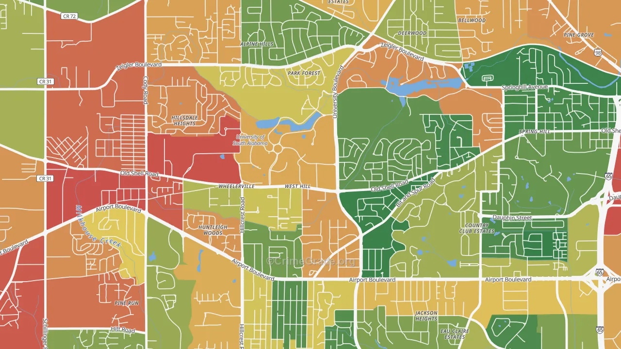 36688, AL Map of Drug-Related Crime Rates