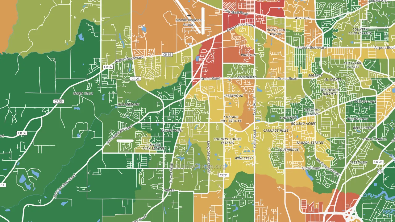 36695, AL Map of Drug-Related Crime Rates