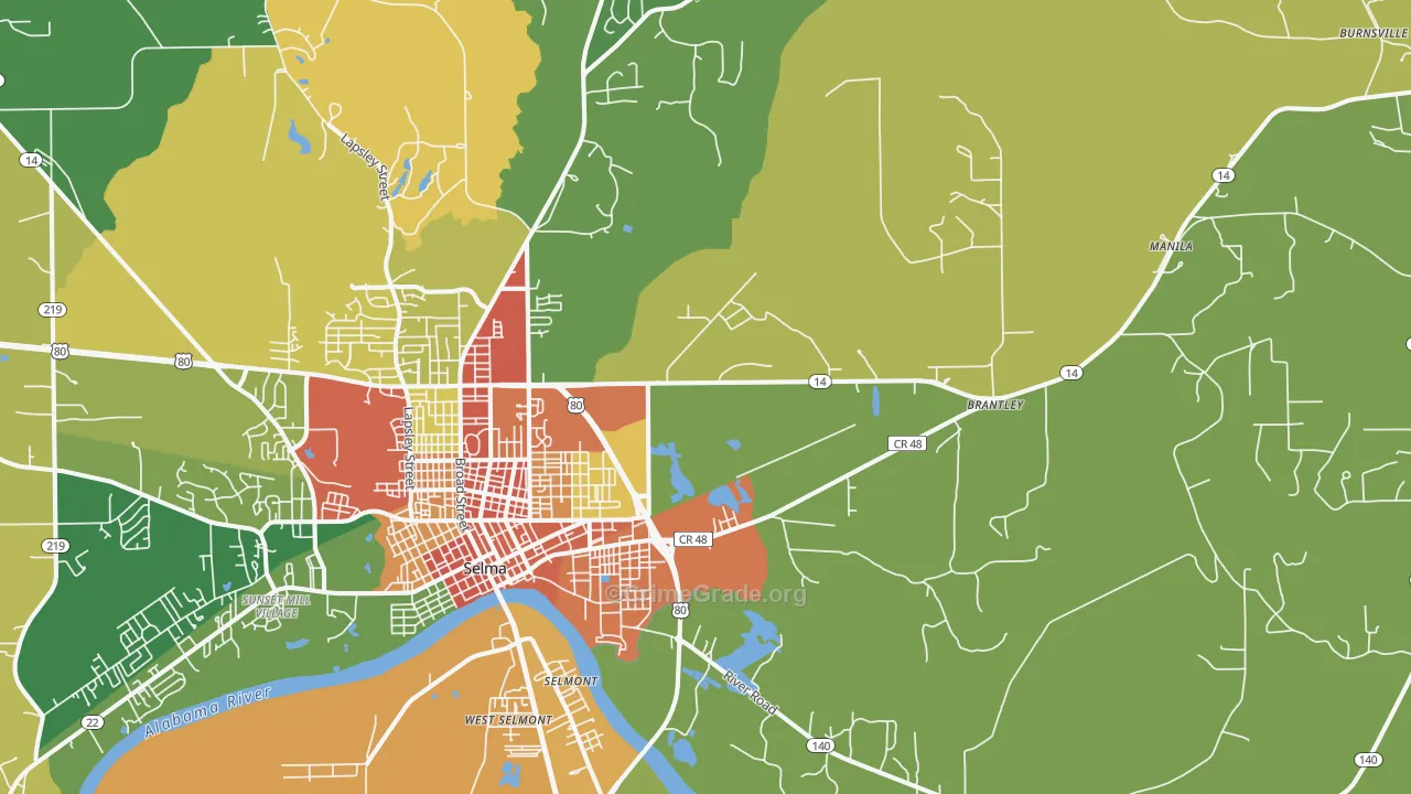 36703, AL Map of Drug-Related Crime Rates