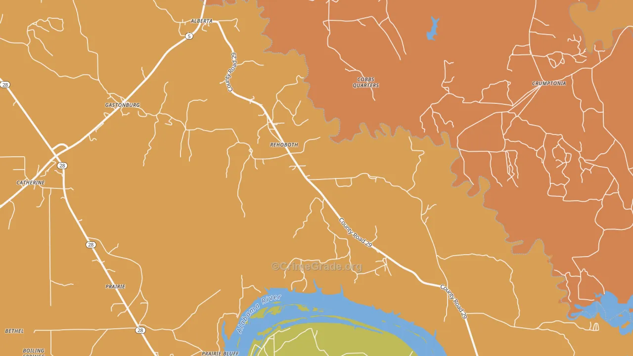 36720, AL Map of Drug-Related Crime Rates
