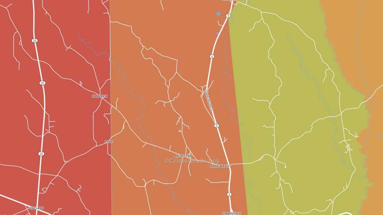 36722, AL Map of Drug-Related Crime Rates