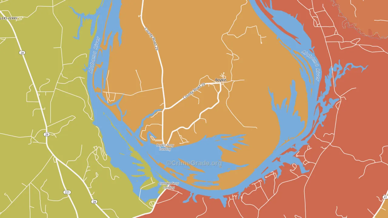 36723, AL Map of Drug-Related Crime Rates