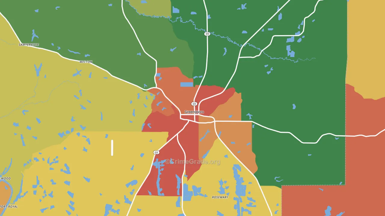 36744, AL Map of Drug-Related Crime Rates