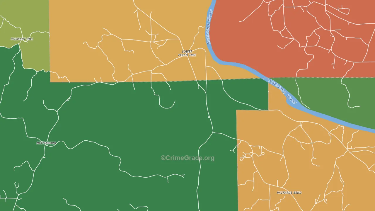 36751, AL Map of Drug-Related Crime Rates