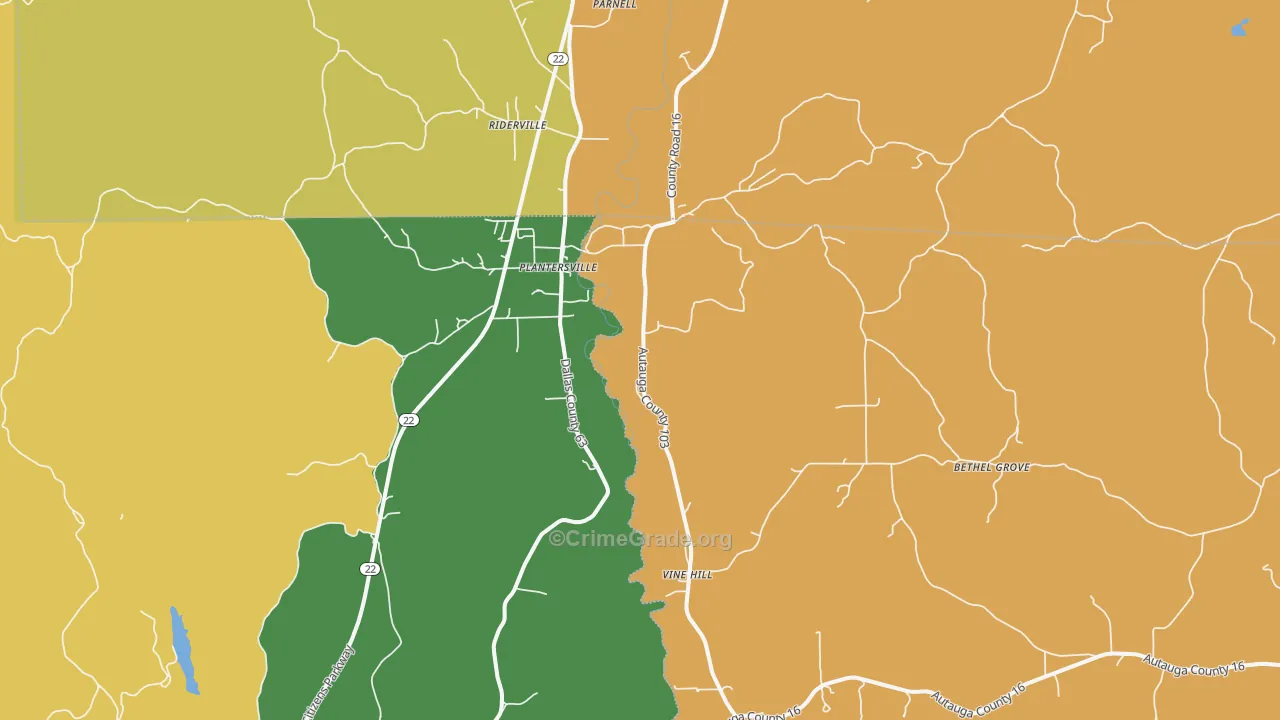 36758, AL Map of Drug-Related Crime Rates