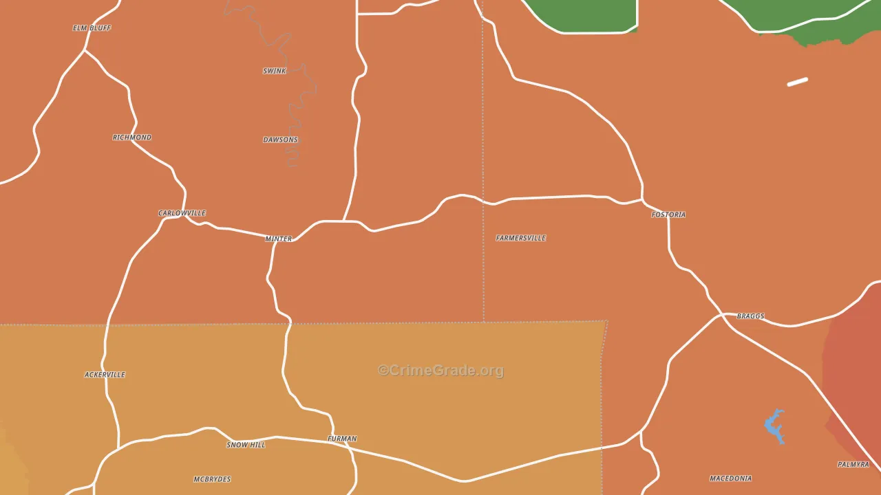 36761, AL Map of Drug-Related Crime Rates