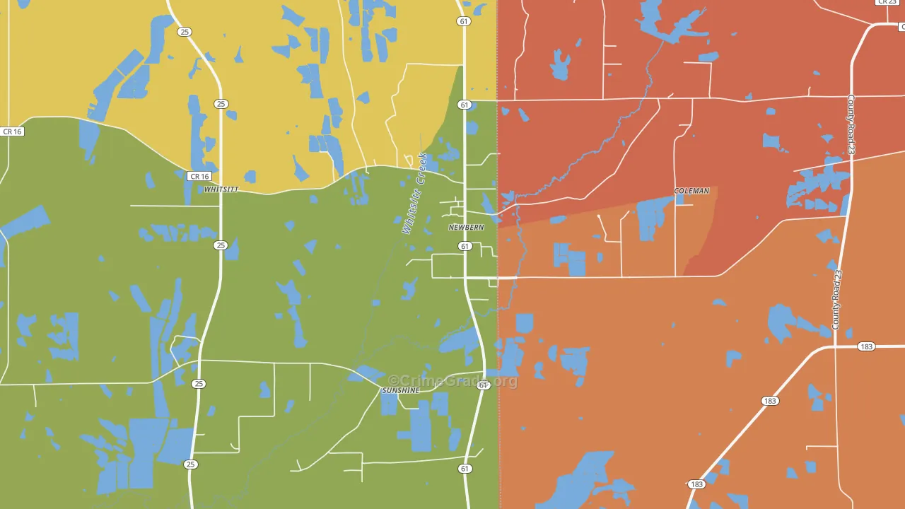 36765, AL Map of Drug-Related Crime Rates