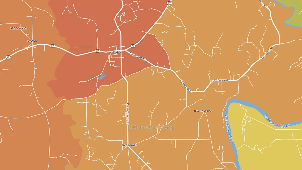 36767, AL Map of Drug-Related Crime Rates