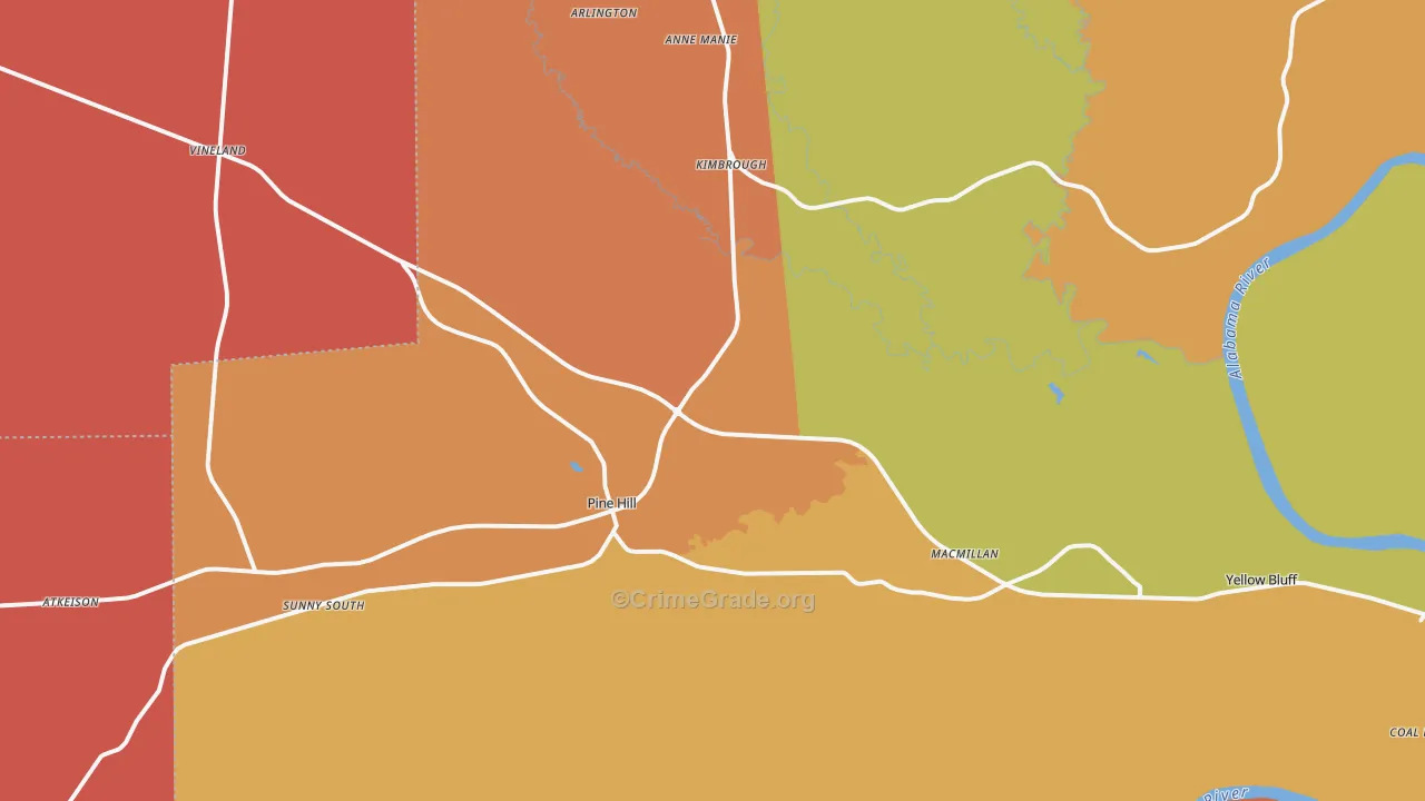 36769, AL Map of Drug-Related Crime Rates