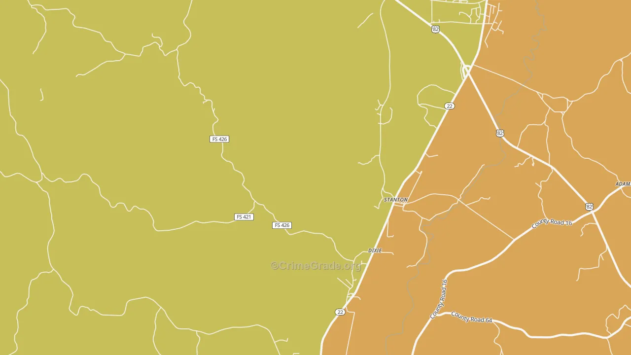 36790, AL Map of Drug-Related Crime Rates