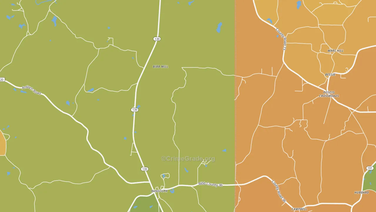 36792, AL Map of Drug-Related Crime Rates