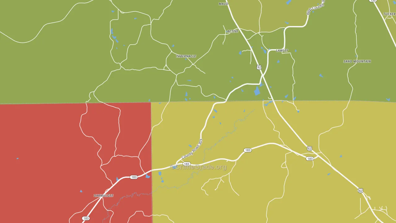 36793, AL Map of Drug-Related Crime Rates