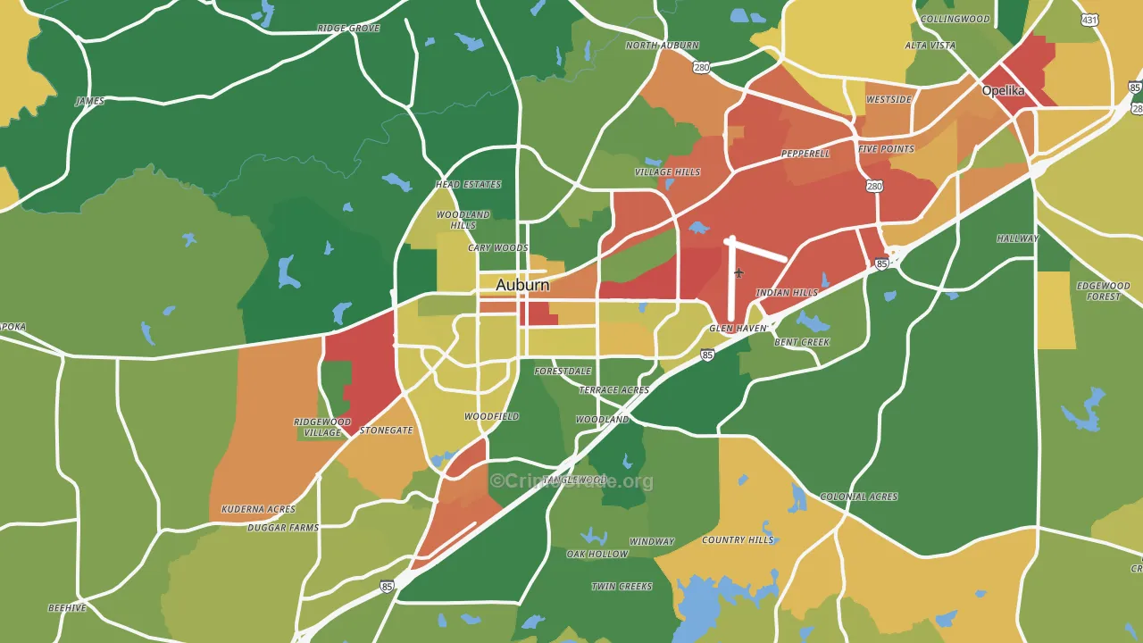 36830, AL Map of Drug-Related Crime Rates