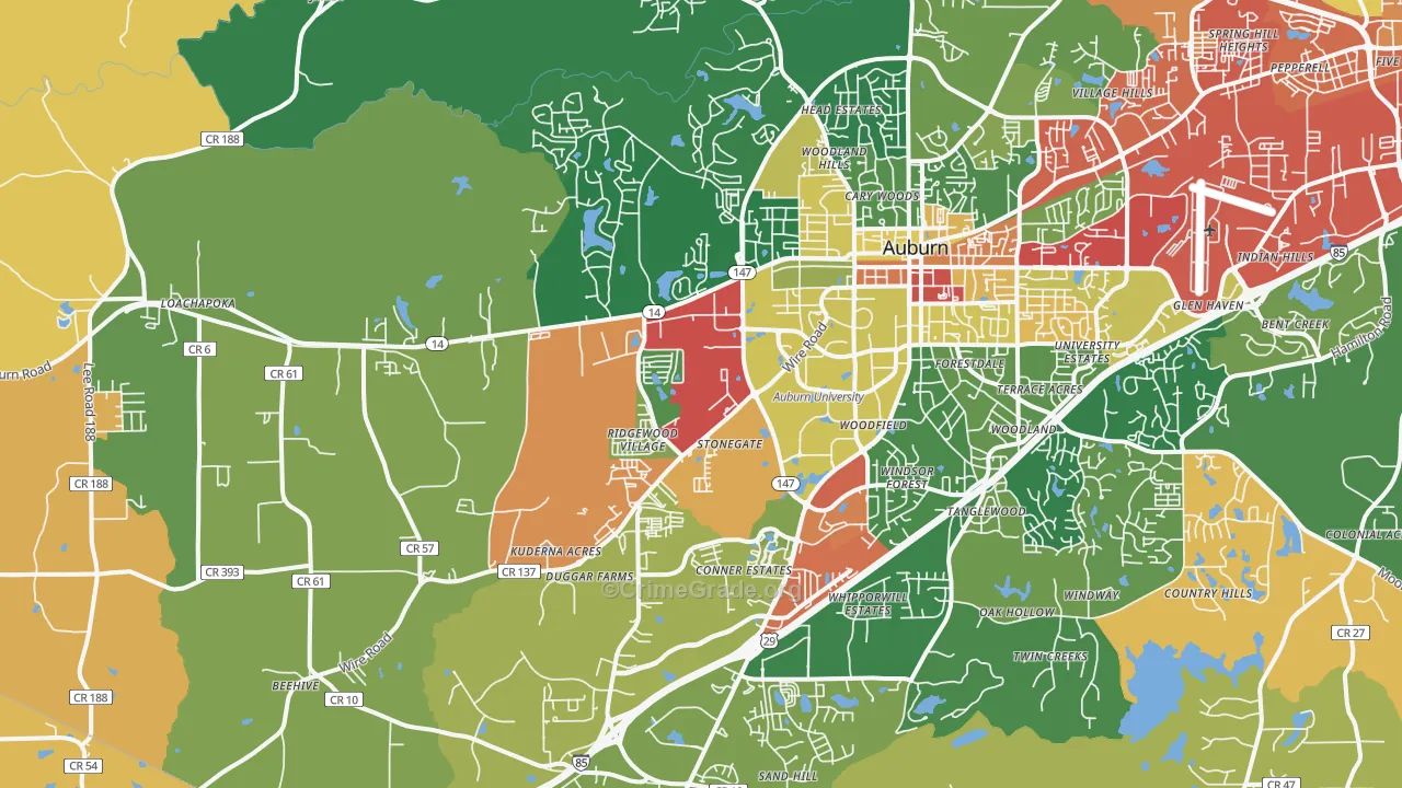 36832, AL Map of Drug-Related Crime Rates
