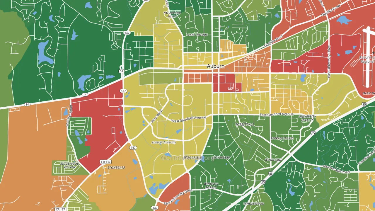 36849, AL Map of Drug-Related Crime Rates