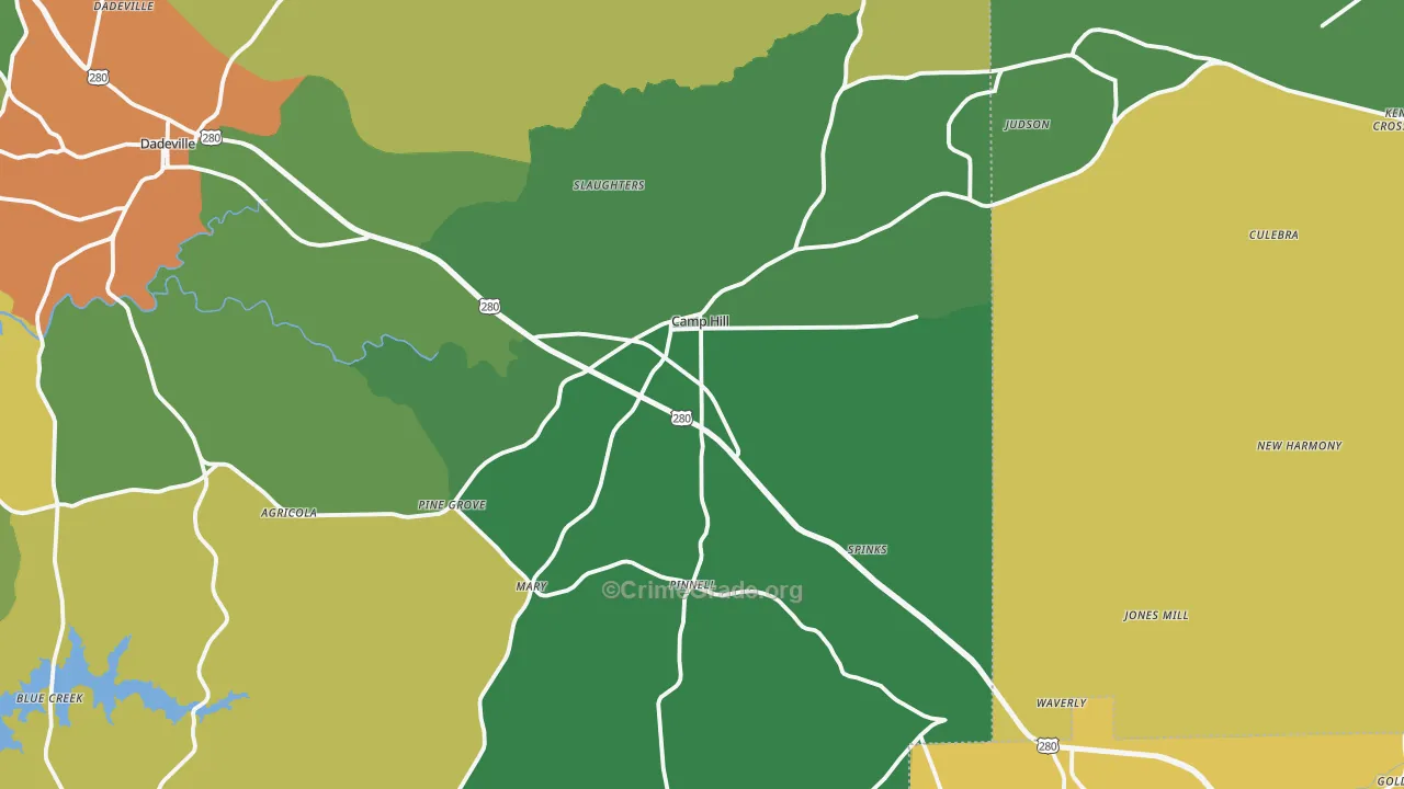 36850, AL Map of Drug-Related Crime Rates