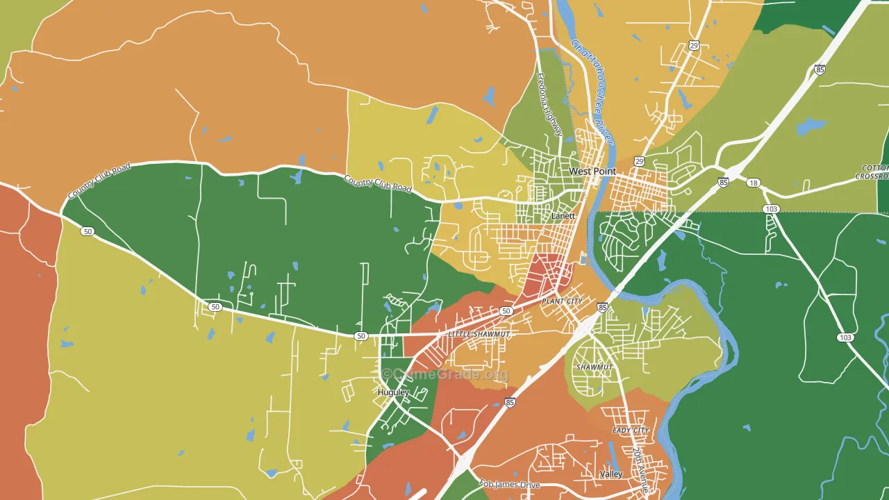 36863, AL Map of Drug-Related Crime Rates