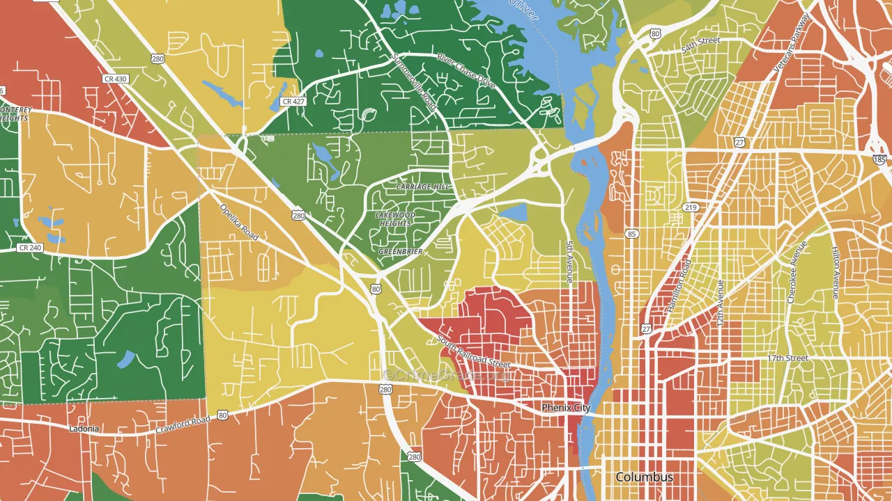 36867, AL Map of Drug-Related Crime Rates