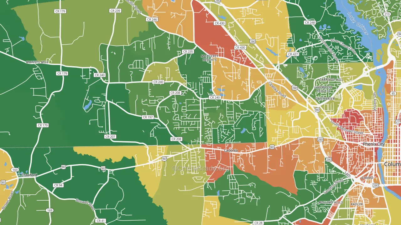 36870, AL Map of Drug-Related Crime Rates