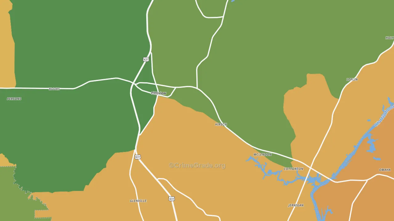 36871, AL Map of Drug-Related Crime Rates