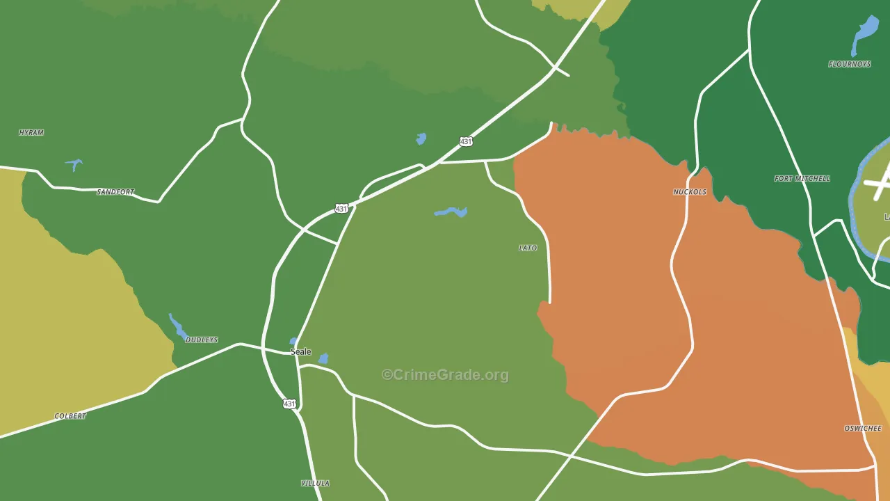 36875, AL Map of Drug-Related Crime Rates