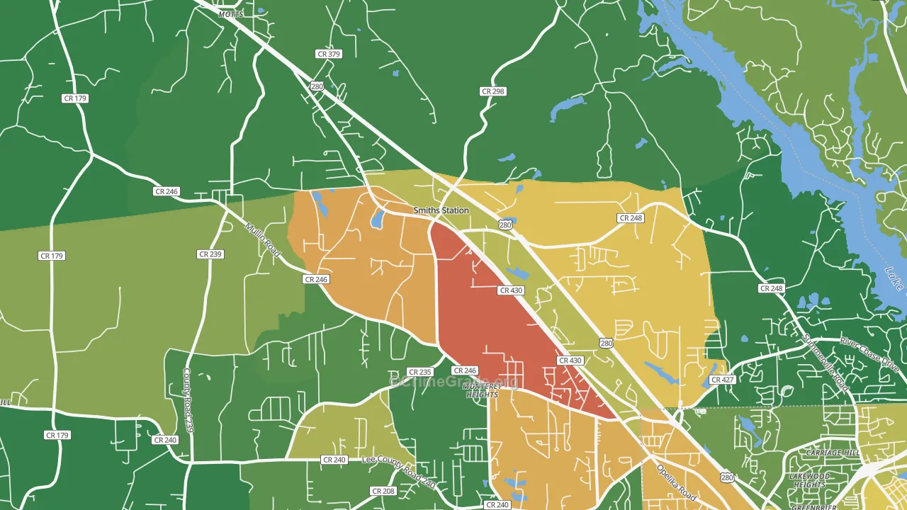 36877, AL Map of Drug-Related Crime Rates