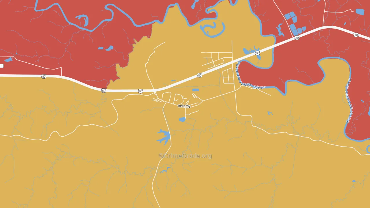 36901, AL Map of Drug-Related Crime Rates