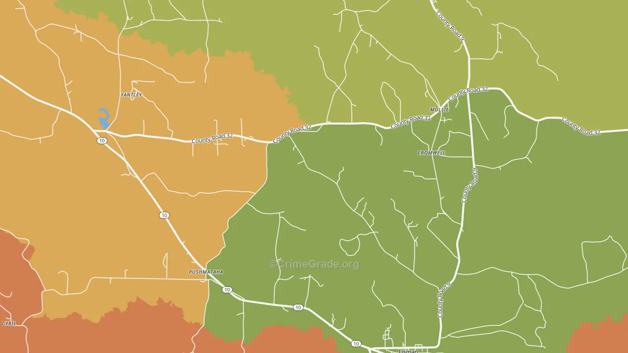 36912, AL Map of Drug-Related Crime Rates
