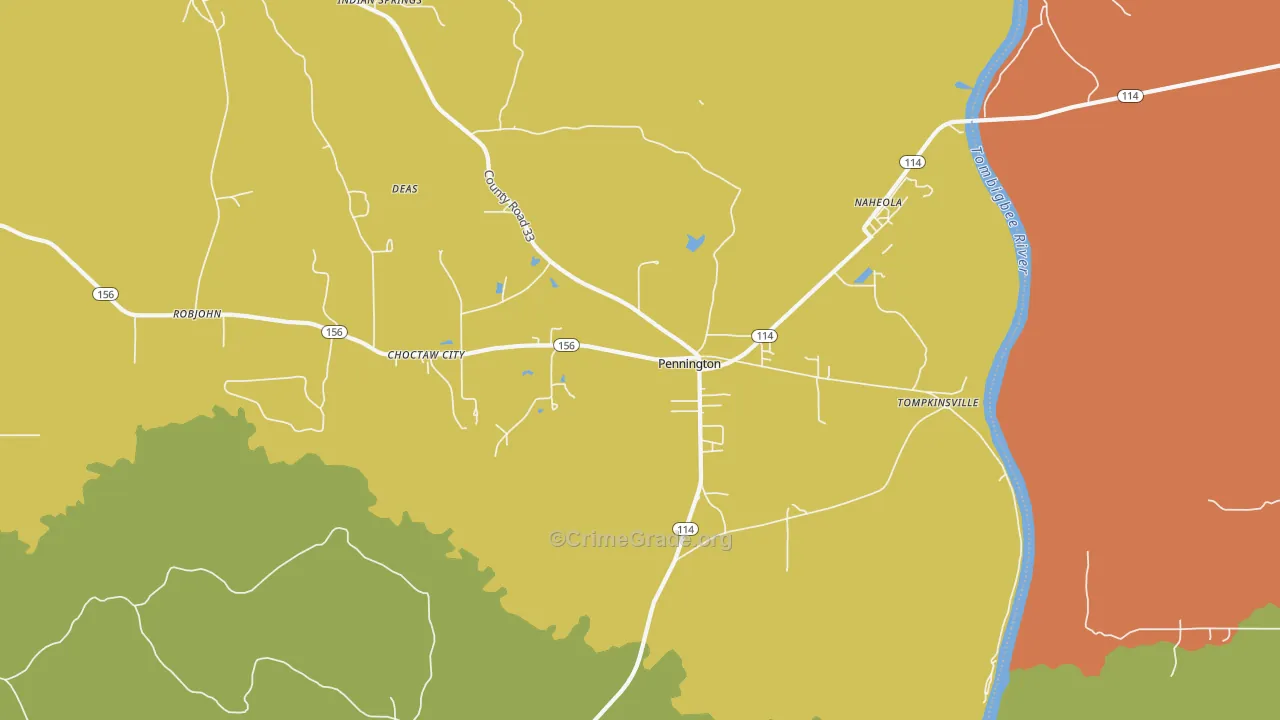 36916, AL Map of Drug-Related Crime Rates