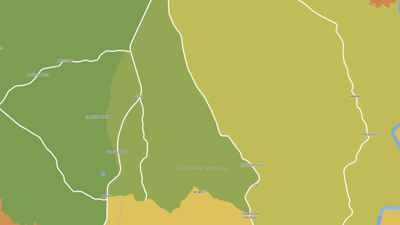 36921, AL Map of Drug-Related Crime Rates