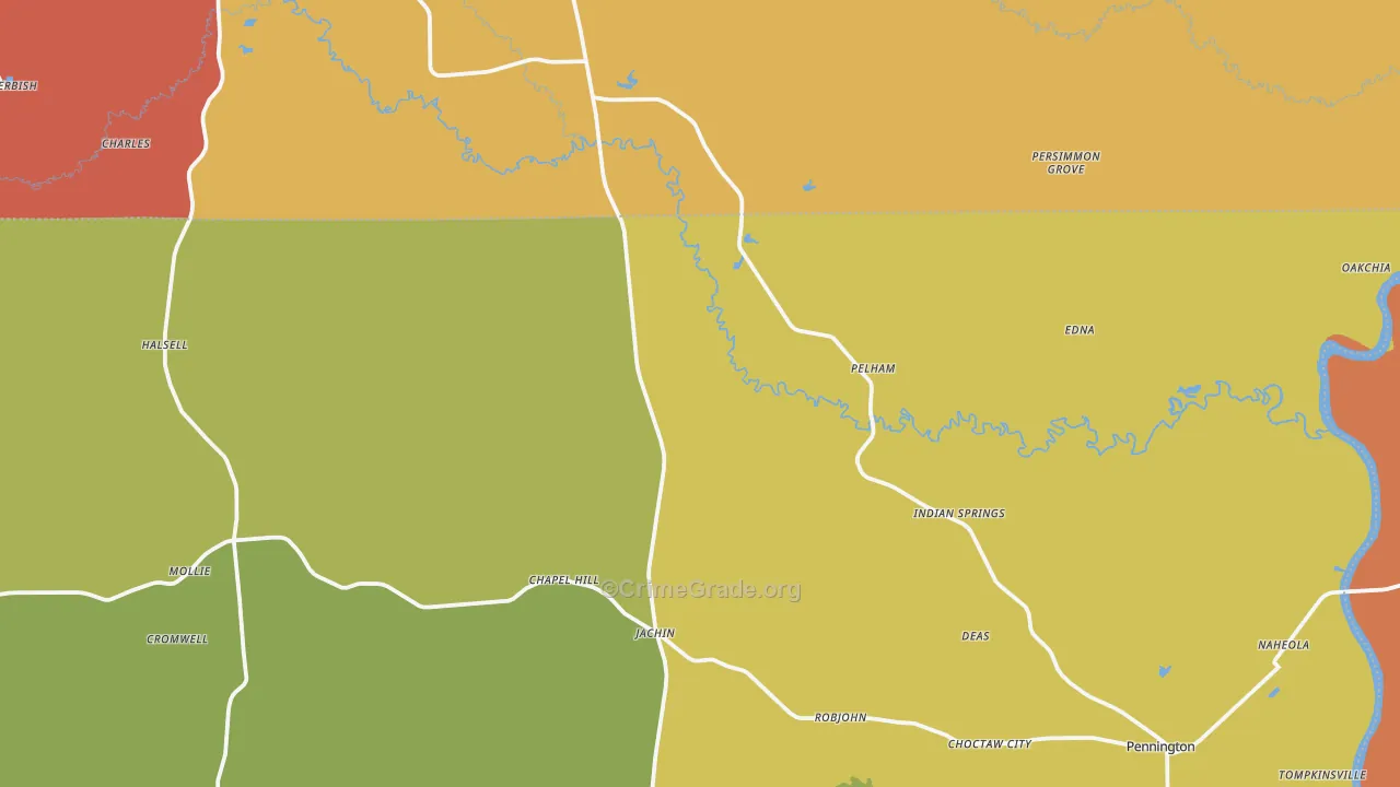 36922, AL Map of Drug-Related Crime Rates